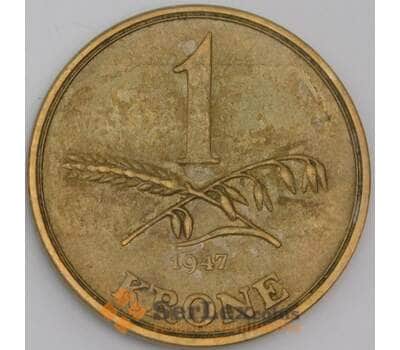 Дания монета 1 крона 1947 КМ835 XF арт. 43961