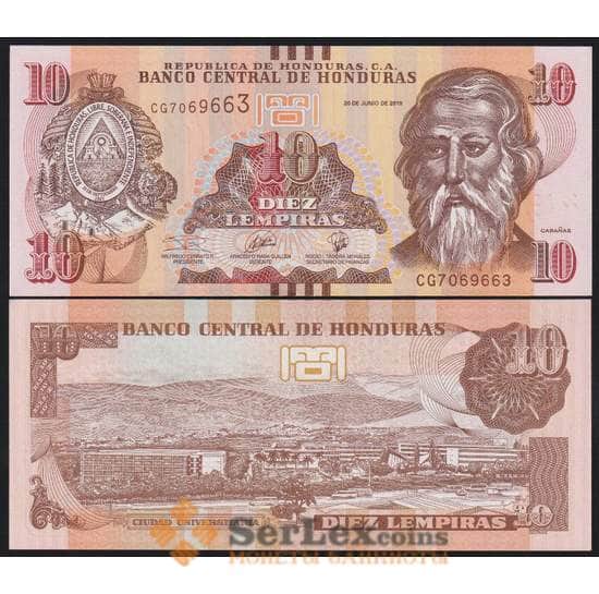 Гондурас банкнота 10 лемпира 2019 Р99 UNC арт. 43694