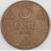 Норвегия монета 5 эре 1941 КМ368 ХF арт. 45804