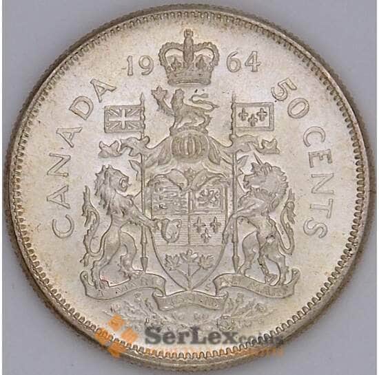 Канада 50 центов 1964 КМ56 UNC Серебро арт. 17617