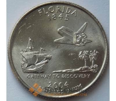 Монета США 25 центов 2004 P КМ356 UNC Флорида (J05.19) арт. 16728