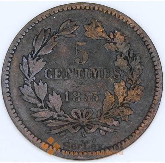 Люксембург 5 сантимов 1855 КМ22 VF- арт. 43284