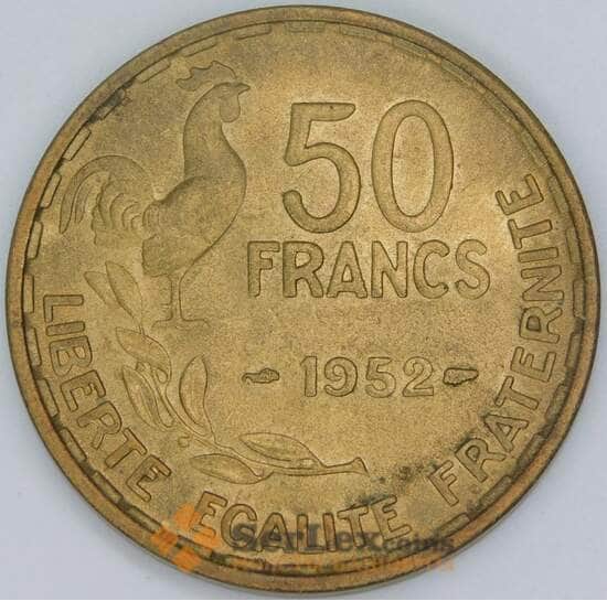 Франция 50 франков 1952 КМ918.1 AU-aUNC арт. 56938