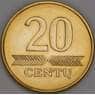 Литва 20 центов 2008 КМ107 UNC арт. 53343
