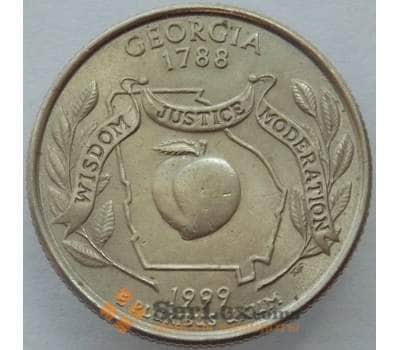 Монета США 25 центов 1999 P КМ296 aUNC Джорджия арт. 15424