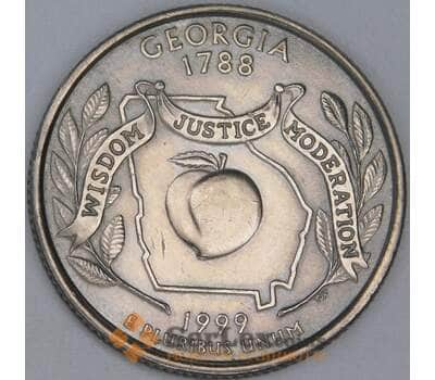 Монета США 25 центов 1999 P КМ296 aUNC Джорджия арт. 15424