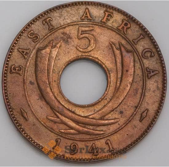 Британская Восточная Африка 5 центов 1941 КМ25 AU арт. 45884