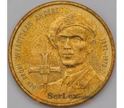 Монета Польша 2 злотых 2002 Y440 Владислав Андерс арт. 31594
