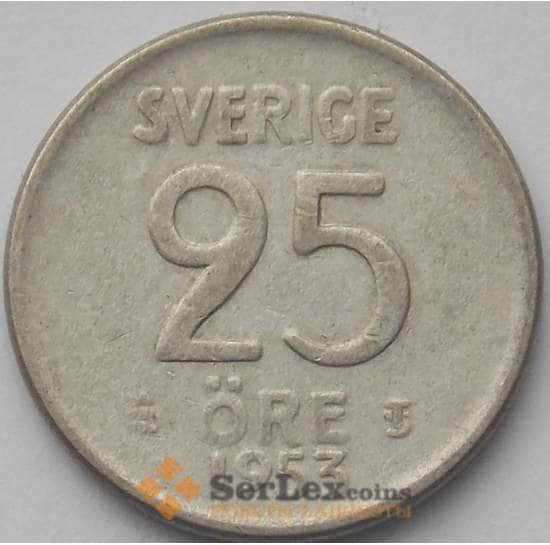 Швеция 25 эре 1953 КМ824 VF Серебро (J05.19) арт. 17007