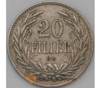 Монета Венгрия 20 филлеров 1908 КМ483 VF арт. 22425