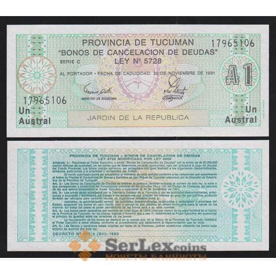 Аргентина Тукуман 1 аустраль 1991 РS2711b(1) UNC  арт. 54442