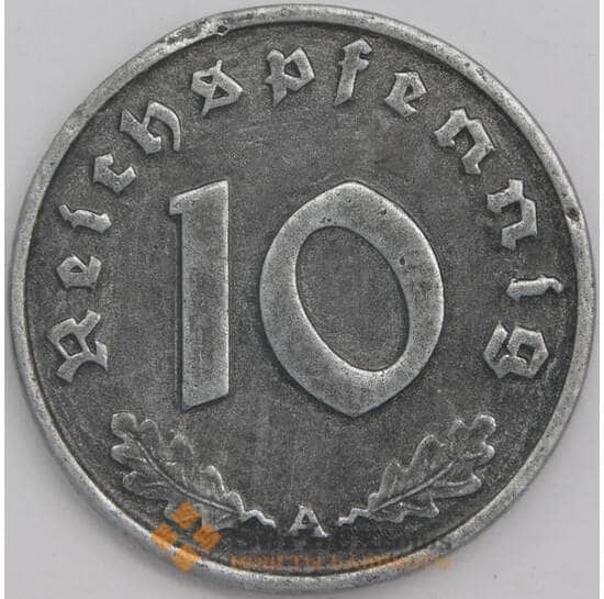 Германия монета 10 пфеннигов 1941 А КМ101 XF  арт. 16791