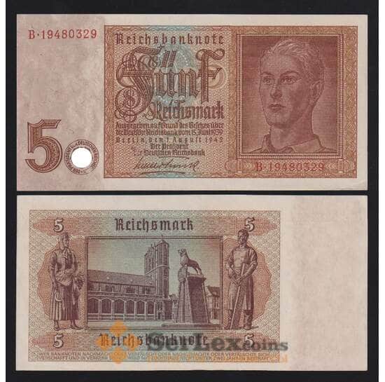 Германия 5 марок 1942 Р186а(2) aUNC арт. 53997
