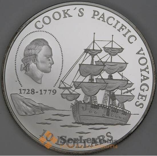 Ниуэ 10 долларов 1992 КМ69 Proof Тихоокеанские путешествия Кука арт. 54110