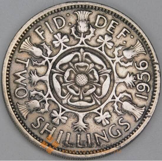 Великобритания 2 шиллинга 1956 КМ906 VF арт. 54941