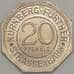 Германия Нюрнберг 20 пфеннигов 1921 Proof RATHAUS IN FURTH (j05.19) арт. 21216