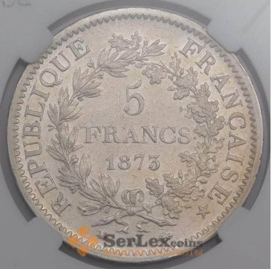 Франция 5 франков 1873 КМ820 XF арт. 40415