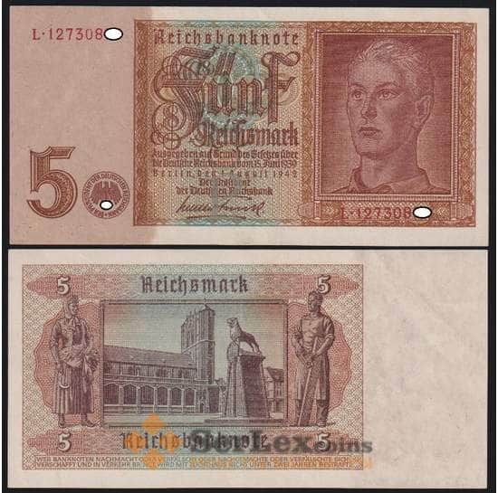 Германия банкнота 5 марок 1942 Р186 aUNC арт. 48385