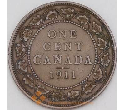 Монета Канада 1 цент 1911 КМ15 XF арт. 22013