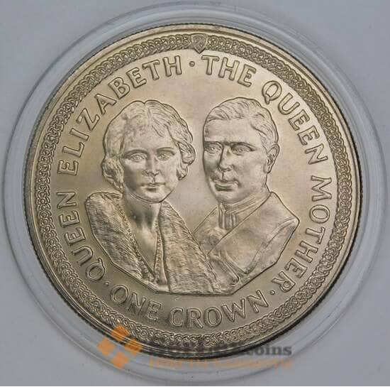 Мэн остров 1 крона 1985 КМ217 BU Король Георг VI и Королева Мать арт. 56343