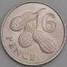 Гамбия 6 пенсов 1966 КМ3 UNC арт. 46323