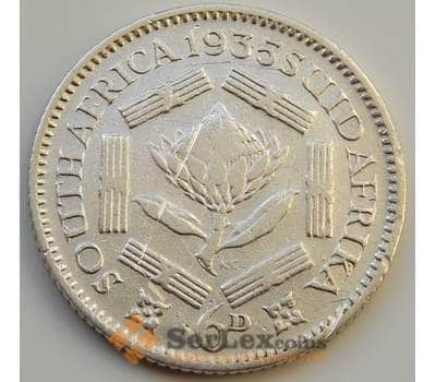 Монета Южная Африка ЮАР 6 пенсов 1935 КМ16.2 VF- арт. 8323