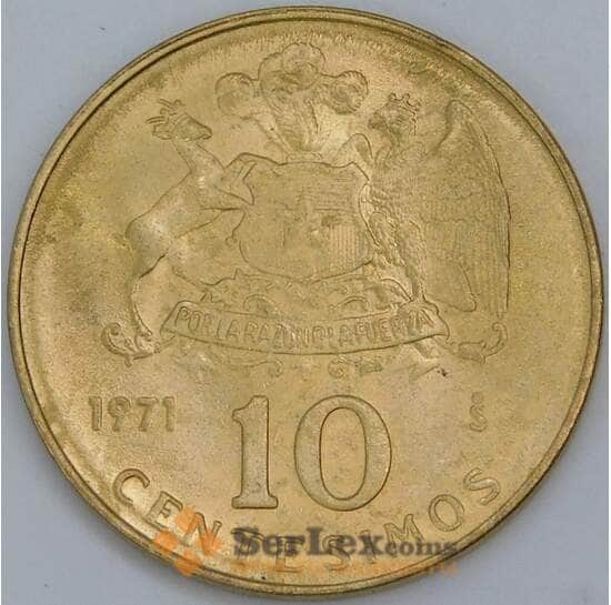 Чили 10 сентесимо 1971 КМ194 UNC арт. 17036