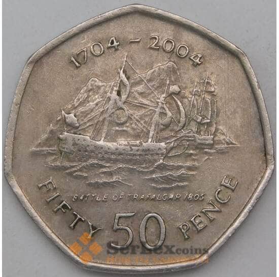 Гибралтар 50 пенсов 2004 КМ1050 Корабль VF арт. 28318