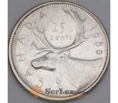 Монета Канада 25 центов 1958 КМ52 XF арт. 21740