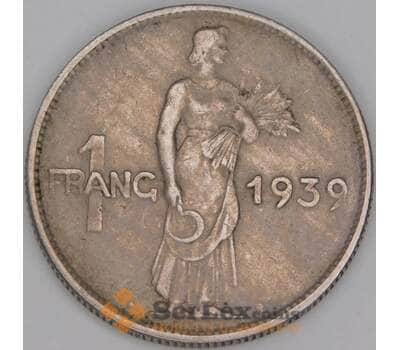 Монета Люксембург 1 франк 1939 КМ44 XF  арт. 39223