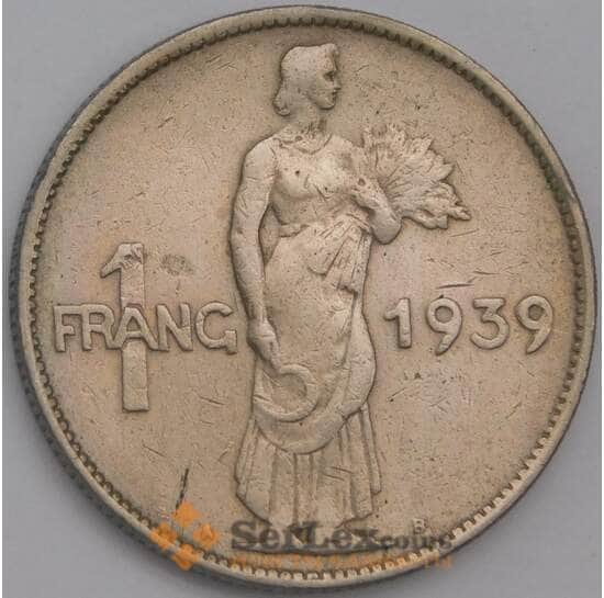 Люксембург монета 1 франк 1939 КМ44 XF  арт. 39223