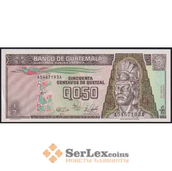 Гватемала банкнота 1/2 кетцаль 1989 Р65 aUNC арт. 48156