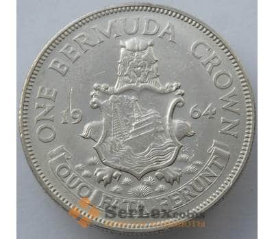Монета Бермуды 1 крона 1964 КМ14 UNC Серебро (J05.19) арт. 14916