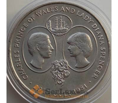 Монета Остров Святой Елены 25 пенсов 1981 КМ9 AU Свадьба Дианы арт. 13830