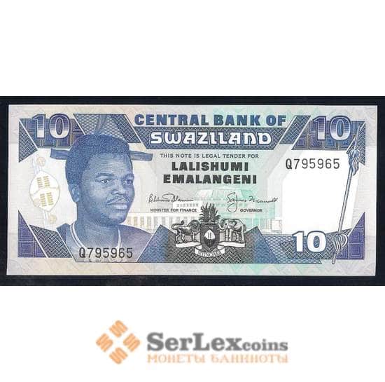 Свазиленд банкнота 10 эмалангени 1992 Р20b UNC  арт. 42483