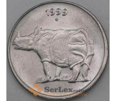 Монета Индия 25 пайс 1999 КМ54 UNC Носорог арт. 26976