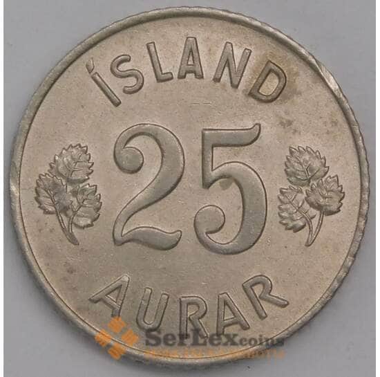 Исландия монета 25 эйре 1965 КМ11 UNC арт. 42016