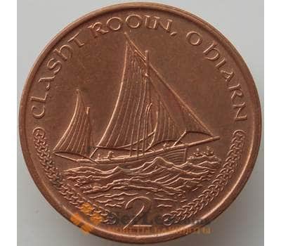 Монета Мэн остров 2 пенса 2000 КМ1037 AU Корабль арт. 13919