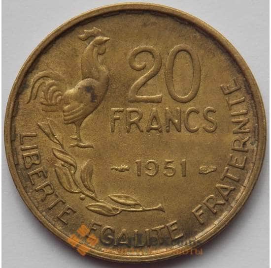 Франция 20 франков 1951 КМ917 XF (J05.19) арт. 17079