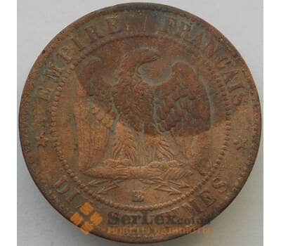 Монета Франция 10 сантим 1864 ВВ КМ798 F (J05.19) арт. 16399