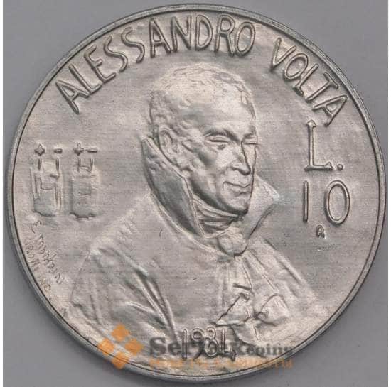 Сан-Марино монета 10 лир 1984 КМ162 UNC Ученые арт. 41515