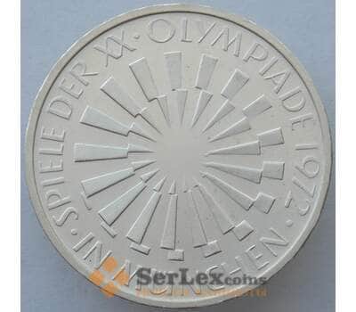 Монета Германия 10 марок 1972 F КМ134 BU Серебро Эмблема (J05.19) арт. 14874