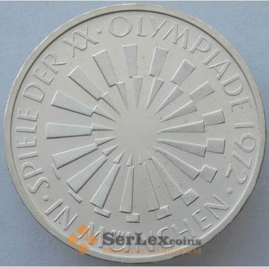 Германия 10 марок 1972 F КМ134 BU Серебро Эмблема (J05.19) арт. 14874