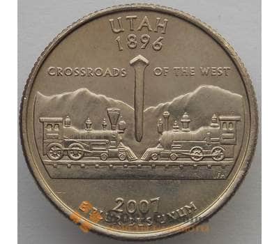 Монета США 25 центов 2007 Р КМ400 UNC Юта (J05.19) арт. 18010