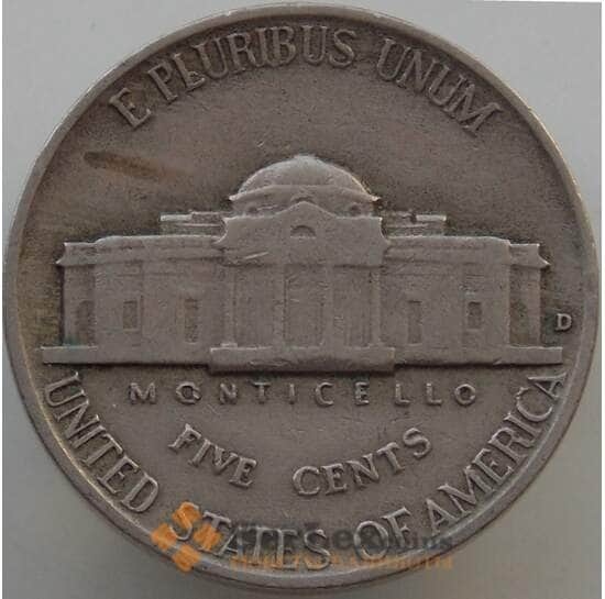 США 5 центов 1939 D KM192 VF арт. 14686
