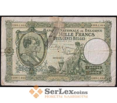 Бельгия банкнота 1000 франков 1939 Р104 F арт. 48292