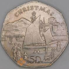 Мэн остров 50 пенсов 1981 КМ84 XF Рождество арт. 52117