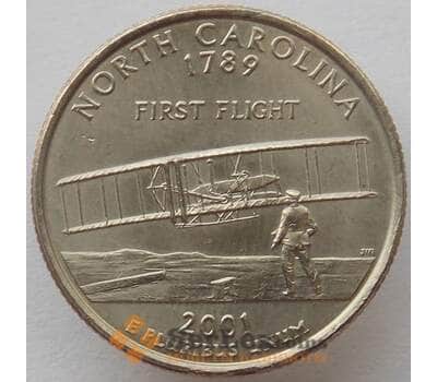 Монета США 25 центов 2001 D КМ319 UNC Северная Каролина (J05.19) арт. 15309