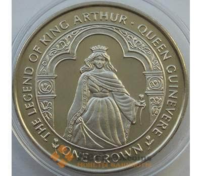 Монета Мэн остров 1 крона 1996 КМ680 BU Легенда о Короле Артуре -Королева Гвинерва арт. 13639