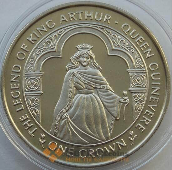 Мэн остров 1 крона 1996 КМ680 BU Легенда о Короле Артуре -Королева Гвинерва арт. 13639